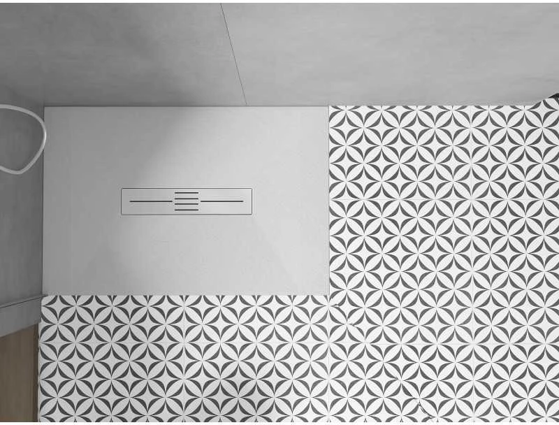 Stačiakampis dušo padėklas Mexen Toro SMC, 140 x 80 cm, Baltas+Inox