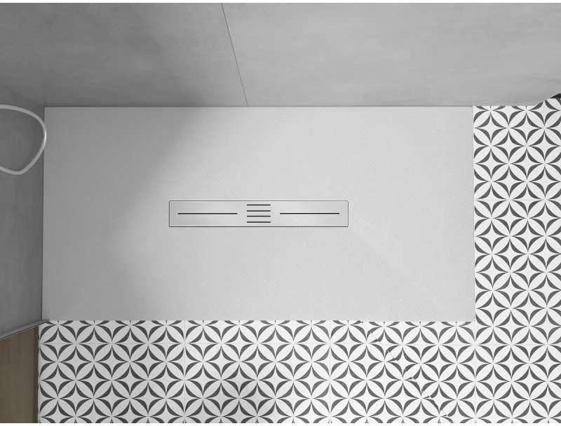 Stačiakampis dušo padėklas Mexen Toro SMC, 170 x 90 cm, Baltas+Inox