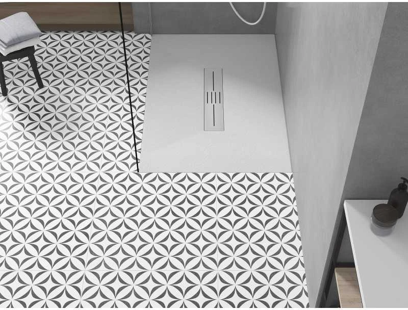 Stačiakampis dušo padėklas Mexen Toro SMC, 120 x 70 cm, Baltas+Inox