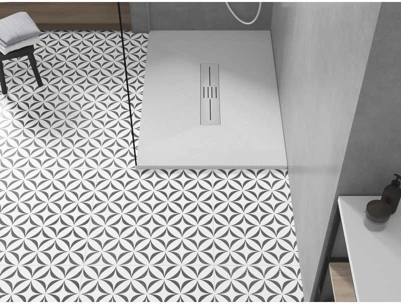 Stačiakampis dušo padėklas Mexen Toro SMC, 140 x 80 cm, Baltas+Inox
