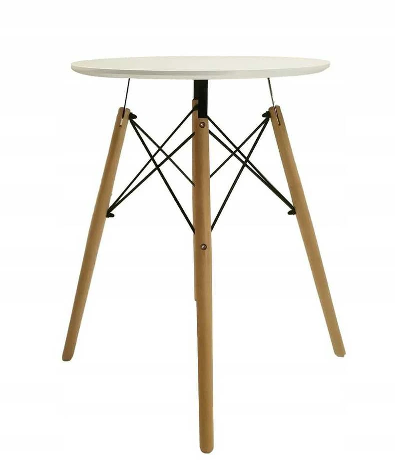 Stalas Carol, ø60x75 cm, baltas