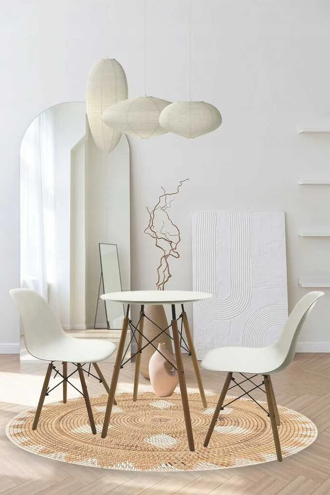 Stalas Carol, ø60x75 cm, baltas