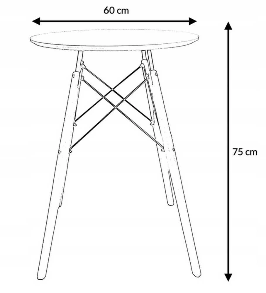 Stalas Carol, ø60x75 cm, baltas