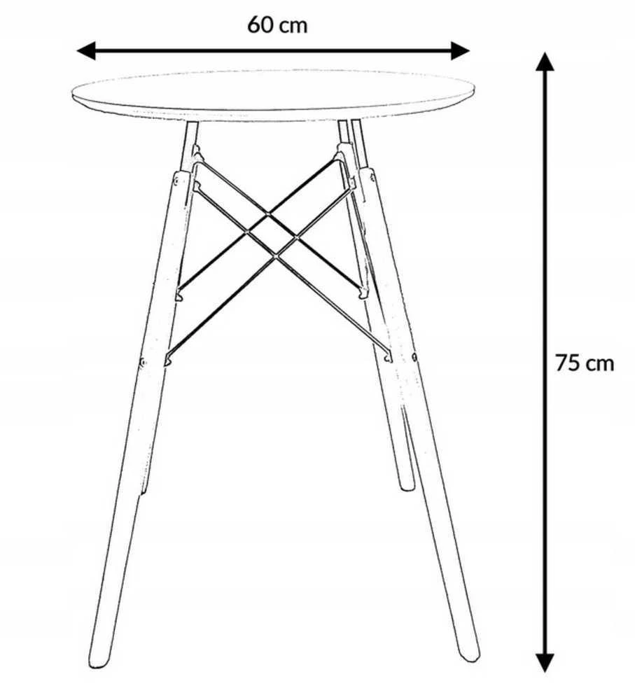 Stalas Carol, ø60x75 cm, juodas