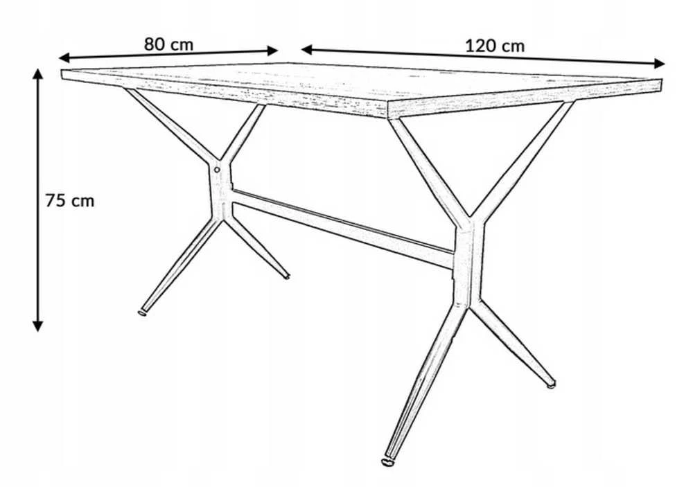 Stalas Elin, 120x80x75 cm, Oak Versailles