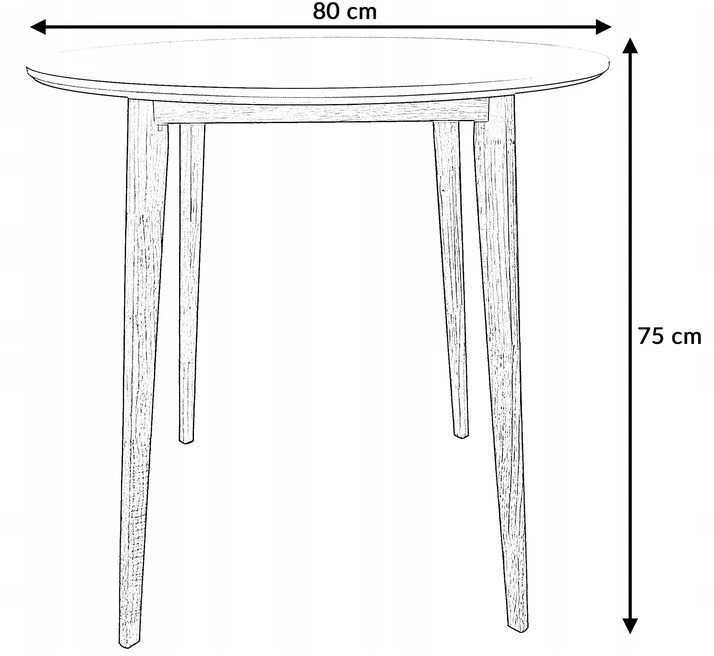 Stalas Emily, ø80x75 cm, juodas