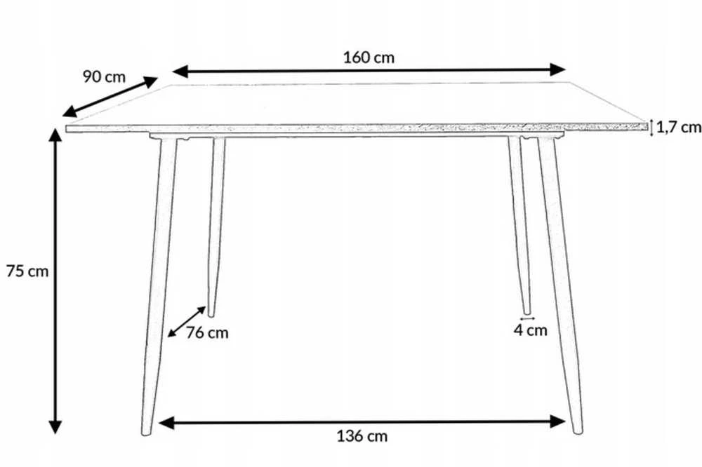 Stalas Ivor, 160x90x75 cm, Oak
