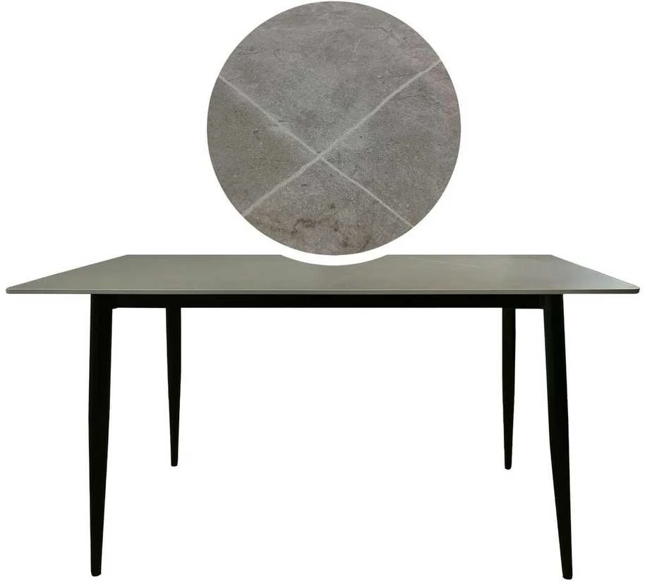 Stalas Markinia Pilkas, 140x80x75 cm