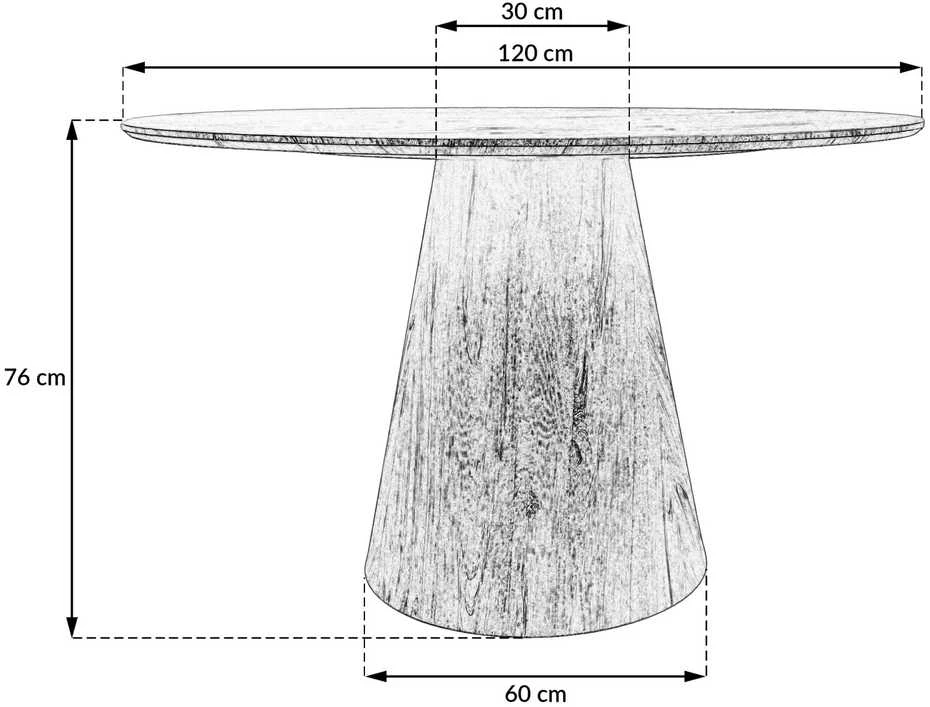 Stalas Ottavio, 120x76 cm, ąžuolo sp.