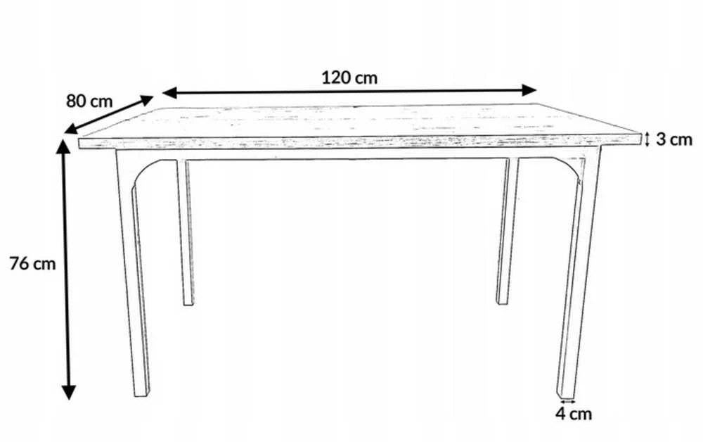 Stalas Vita, 120x80x75 cm, Oak