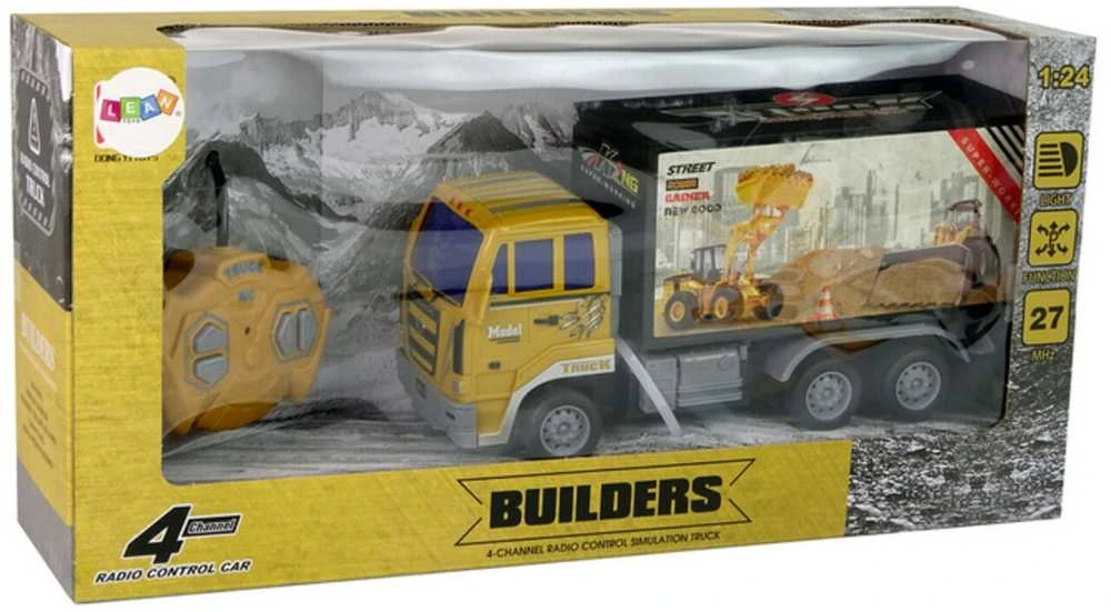 Statybinis sunkvežimis su nuotoliniu valdymu, 1:24, geltonas