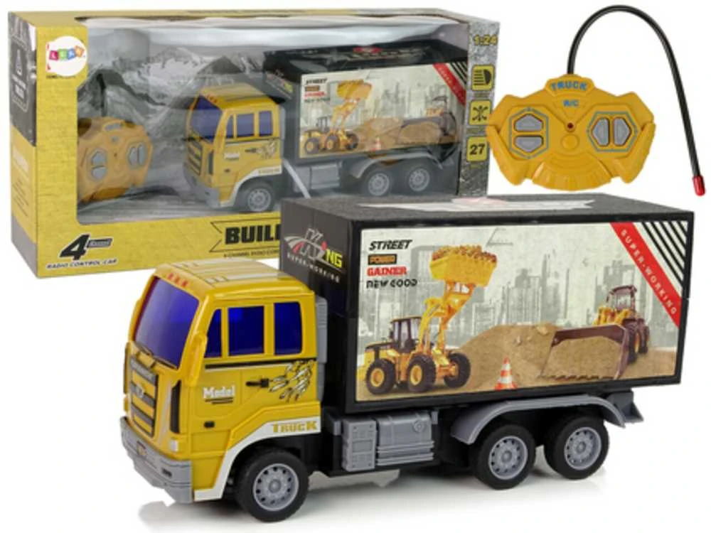 Statybinis sunkvežimis su nuotoliniu valdymu, 1:24, geltonas