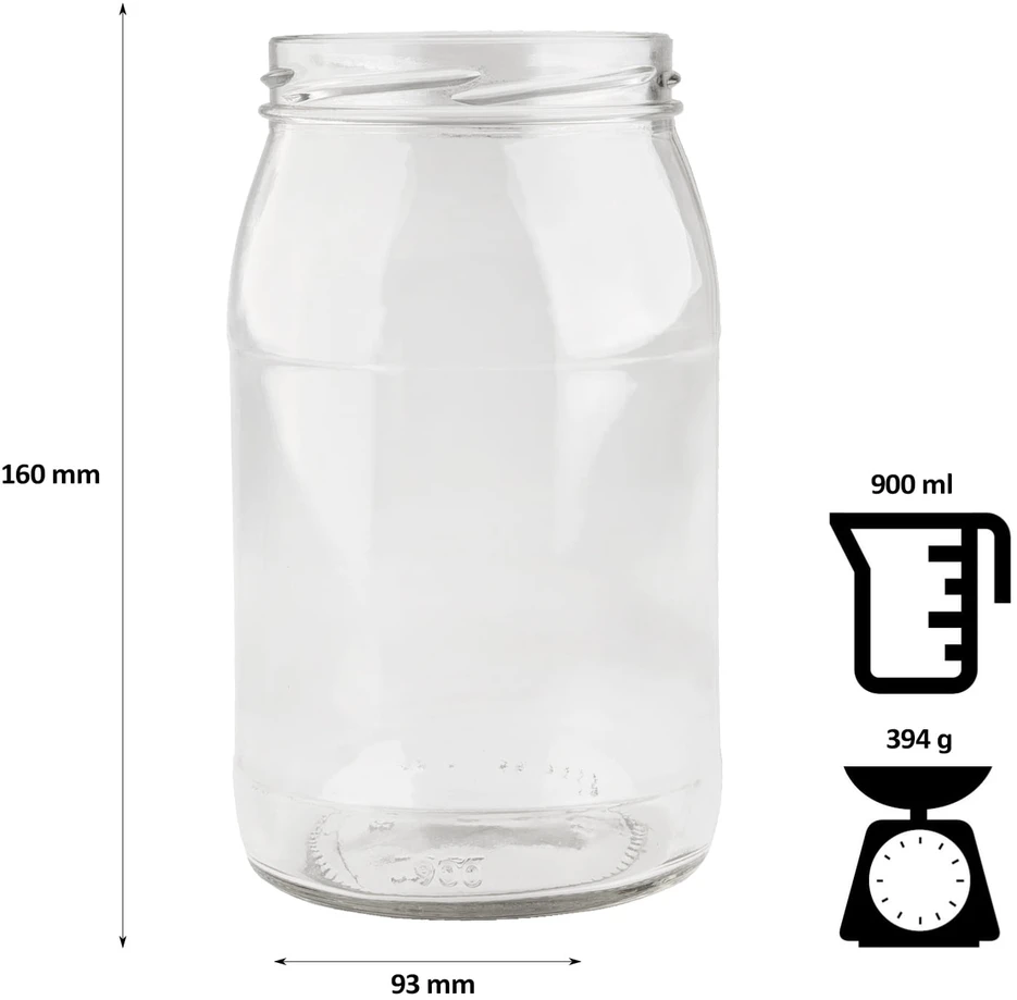 Stiklinis indas, 900 ml