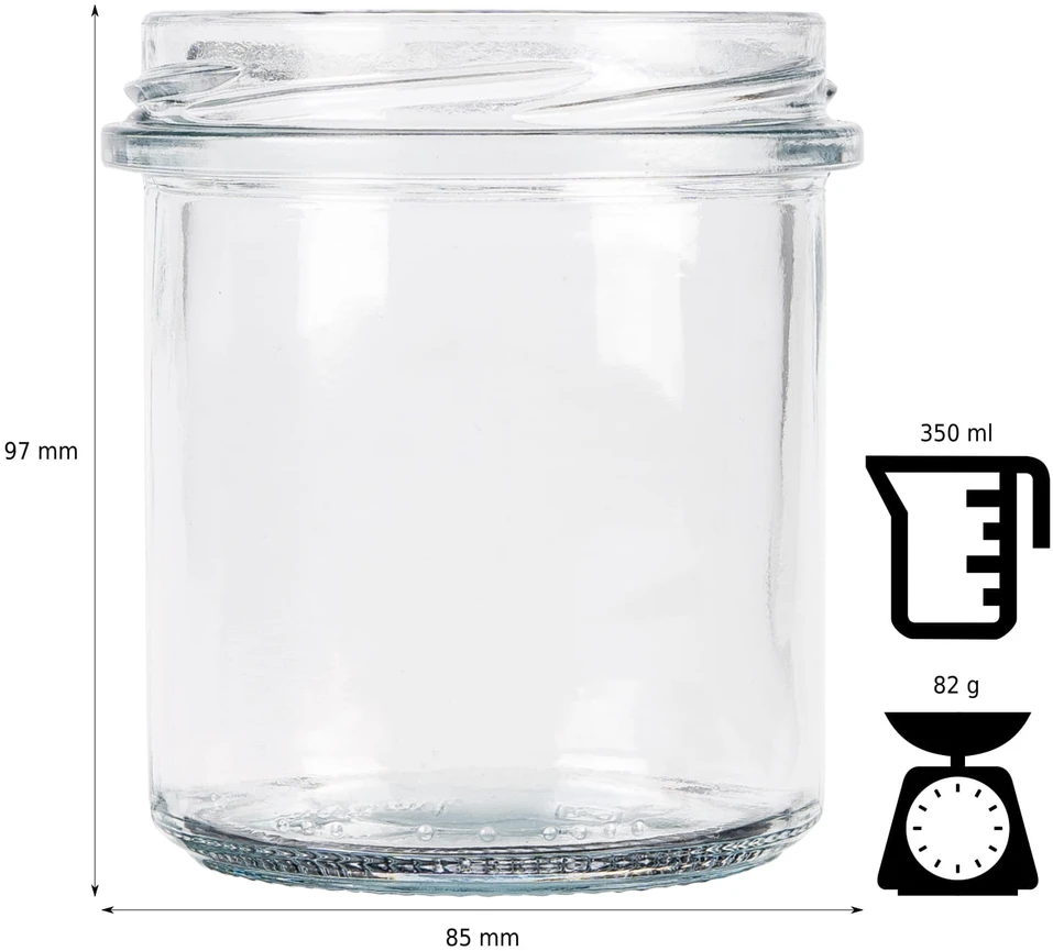 Stiklinis stiklainis su dangteliu, 350 ml