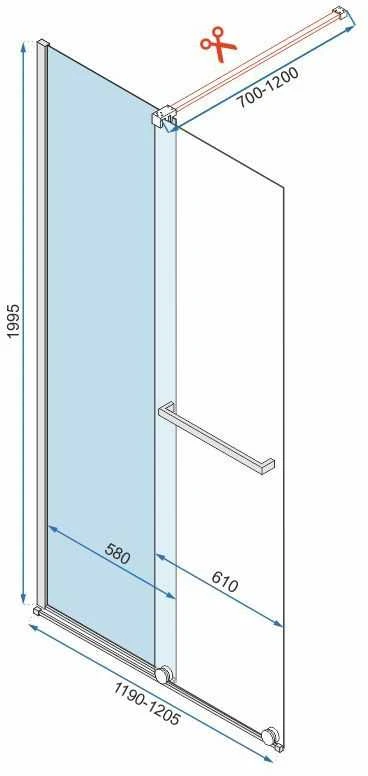 Stumdoma dušo sienelė Rea Cortis, 120 cm