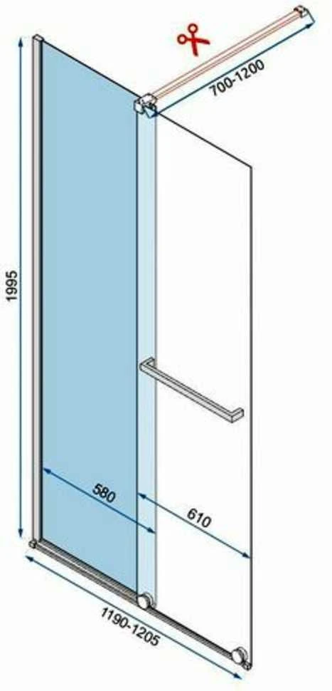 Stumdoma dušo sienelė Rea Cortis, Juodas, 120 cm