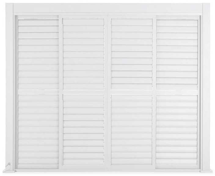 Stumdomos žaliuzinės durys pavėsinei Pergola PREMIUM 3m, Baltas
