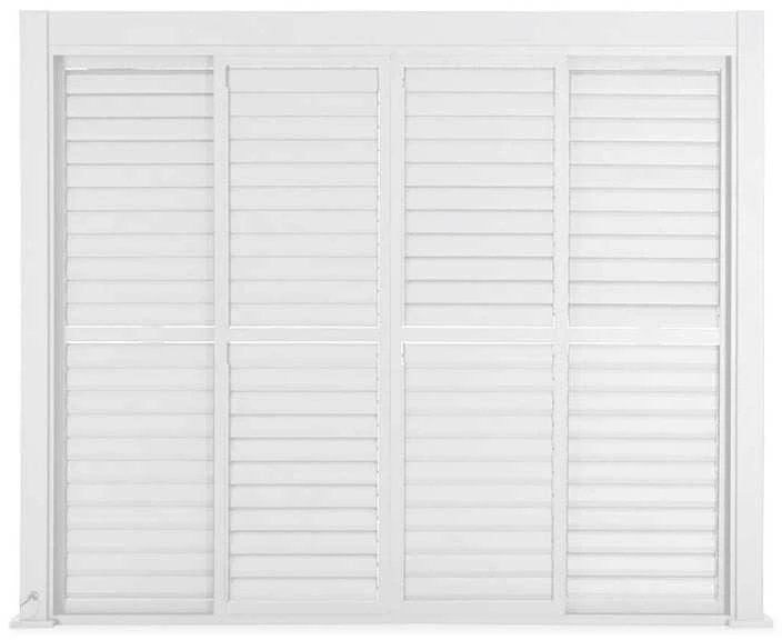 Stumdomos žaliuzinės durys pavėsinei Pergola PREMIUM 3m, Baltas