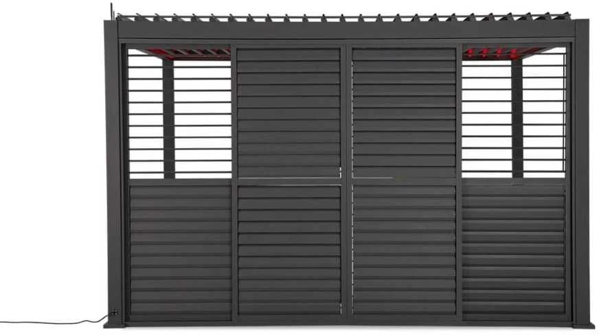 Stumdomos žaliuzinės durys pavėsinei Pergola PREMIUM 4m, Anthracite