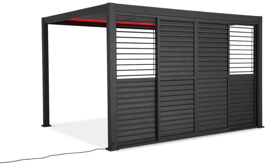 Stumdomos žaliuzinės durys pavėsinei Pergola PREMIUM 4m, Anthracite