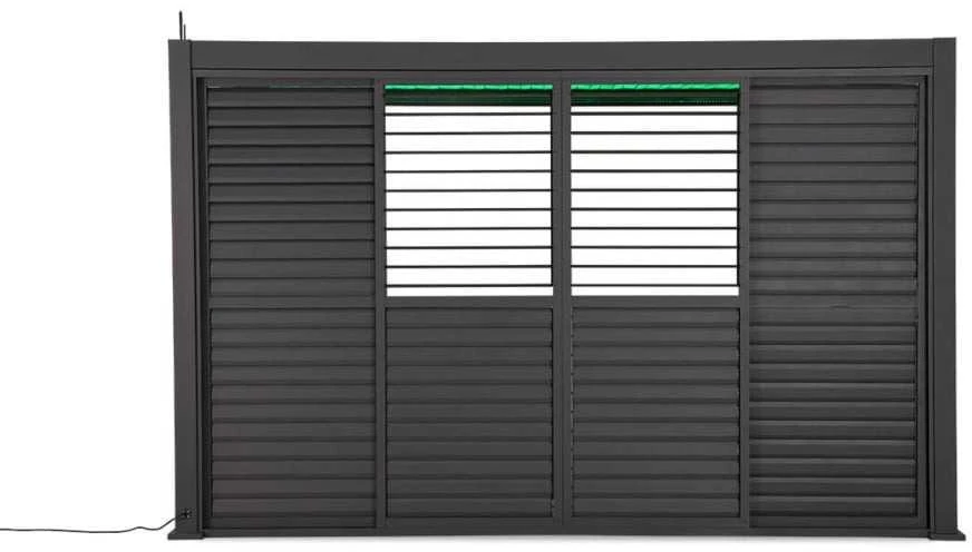 Stumdomos žaliuzinės durys pavėsinei Pergola PREMIUM 4m, Anthracite