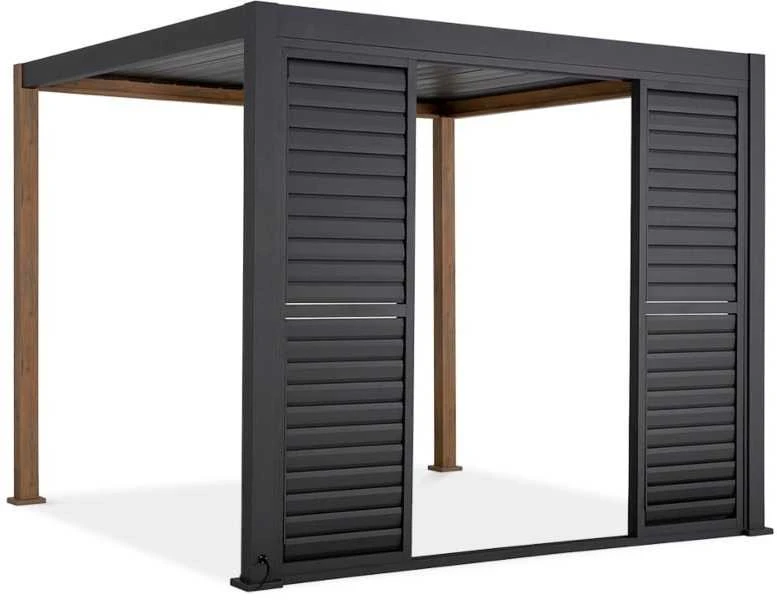 Stumdomos žaliuzinės durys pavėsinei Pergola PREMIUM 3m, Anthracite