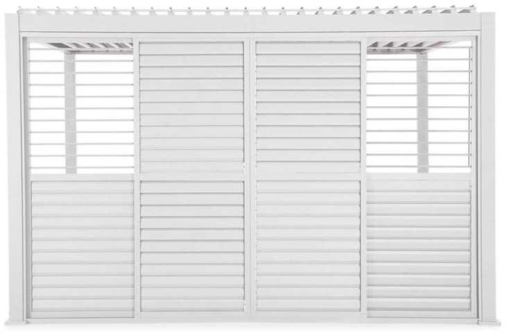 Stumdomos žaliuzinės durys pavėsinei Pergola PREMIUM 3m, Baltas