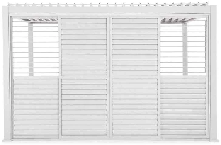 Stumdomos žaliuzinės durys pavėsinei Pergola PREMIUM 3m, Baltas