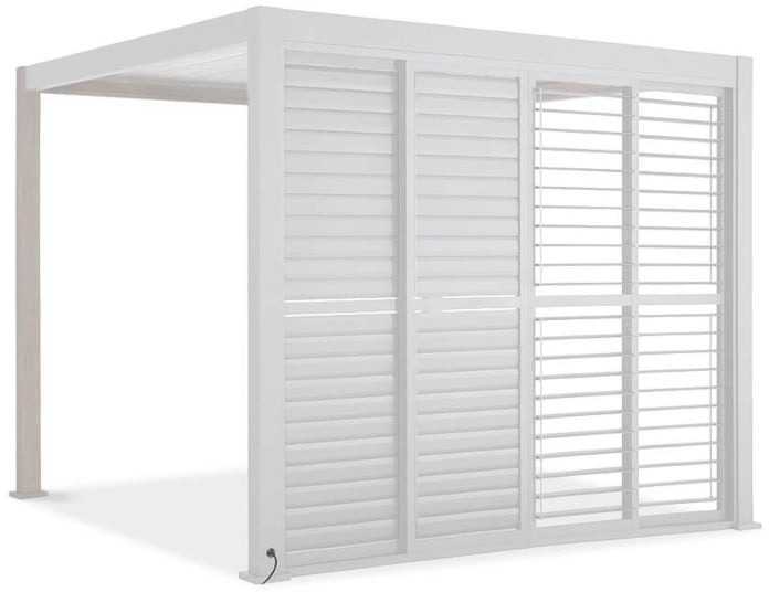 Stumdomos žaliuzinės durys pavėsinei Pergola PREMIUM 3m, Baltas