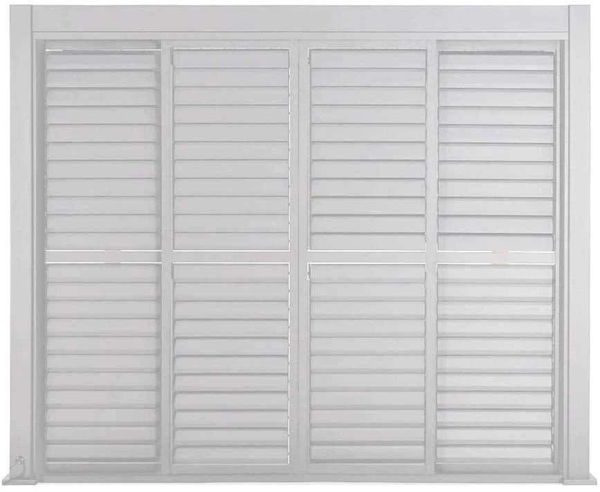 Stumdomos žaliuzinės durys pavėsinei Pergola PREMIUM 4m, Baltas