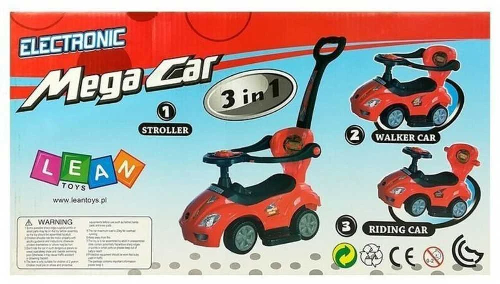 Stumiamas automobilis Mega Car 3in1, rožinis