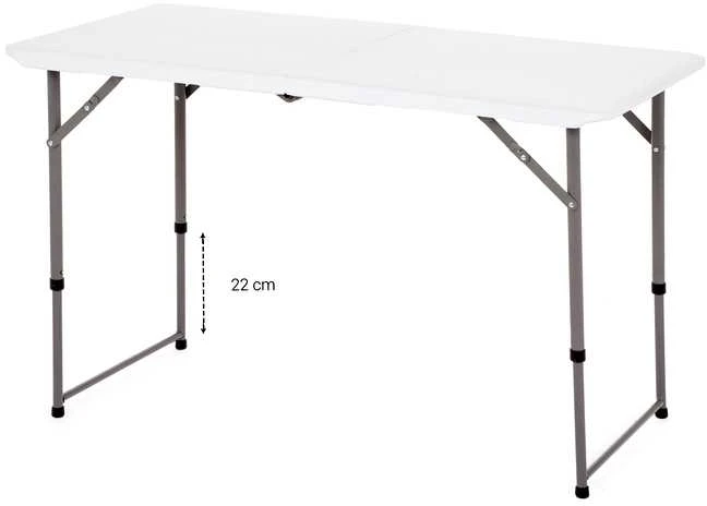 Sulankstomas lauko stalas Catering, 122 cm, reguliuojamo aukščio