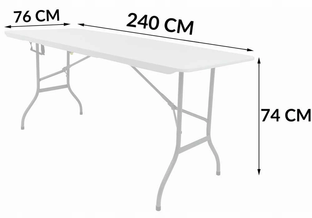 Sulankstomas lauko stalas Party, 240x76x74 cm, baltas