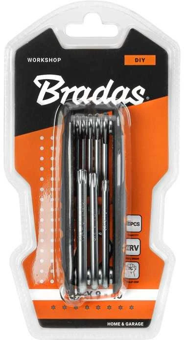 Sulankstomas šešiakampių raktų rinkinys HEX 1,5-8 mm Bradas, 8 vnt., short