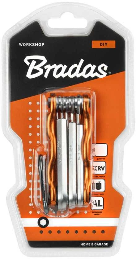Sulankstomas šešiakampių raktų rinkinys HEX 1,5-8 mm Bradas, 8 vnt., short