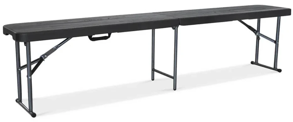 Sulankstomų lauko baldų komplektas CATERING: 180 cm stalas ir 2 suolai, Graphite Wood