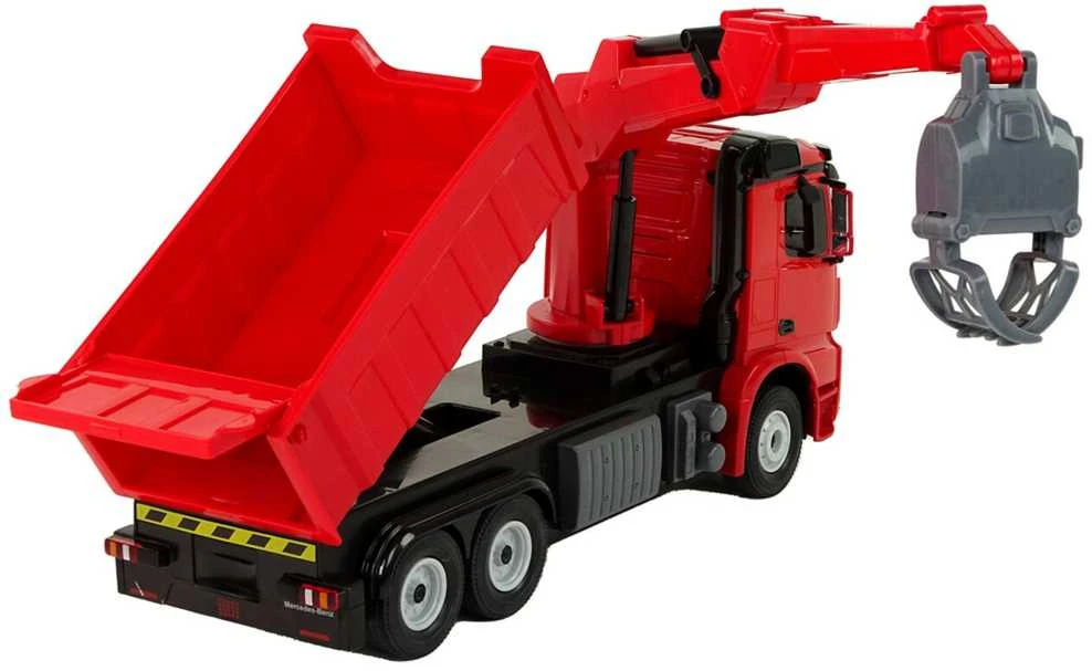 Sunkvežimis Mercedes Rastar Grapple Truck su nuotolinio valdymo pultu, raudonas