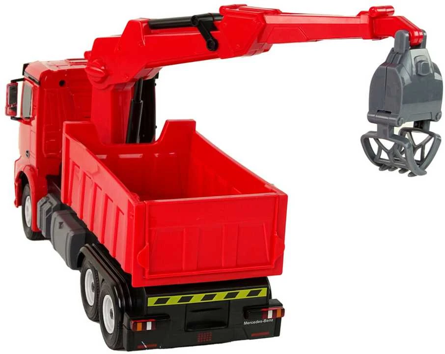 Sunkvežimis Mercedes Rastar Grapple Truck su nuotolinio valdymo pultu, raudonas