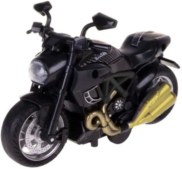 Surenkamas motociklo modelis DIY 1:14, juodas/auksinis