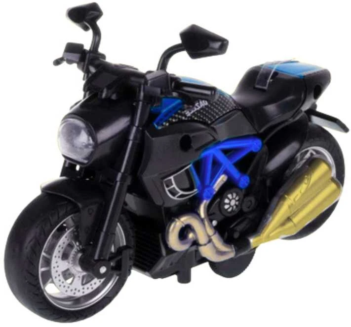 Surenkamas motociklo modelis DIY 1:14, mėlynas