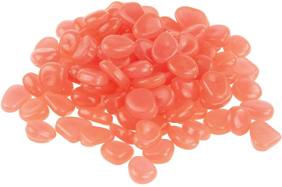 Šviečiantys fluorescenciniai akmenukai, oranžiniai, 100 vnt.