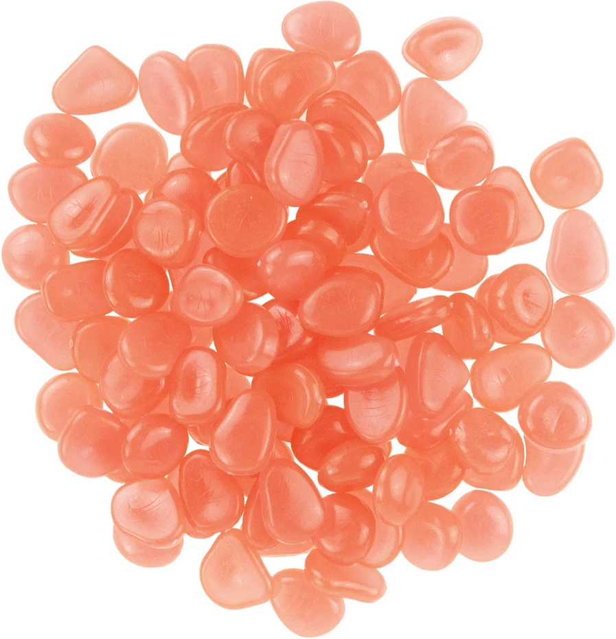 Šviečiantys fluorescenciniai akmenukai, oranžiniai, 100 vnt.