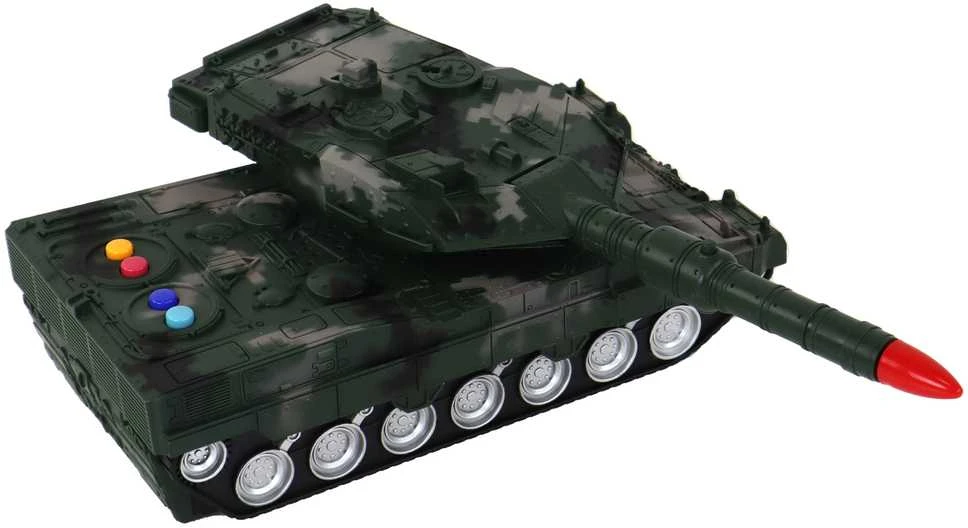 Tankas su nuotolinio valdymo pultu, žalias