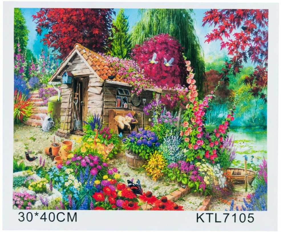Tapybos pagal skaičius rinkinys "Kaimo namelis", 30x40 cm