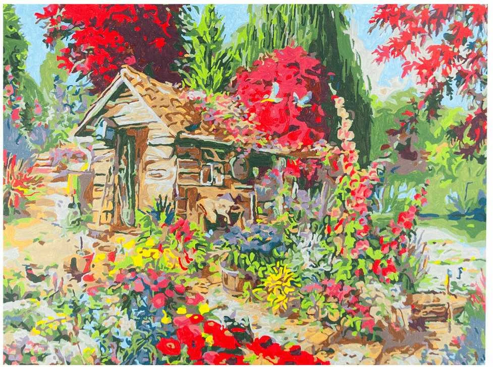 Tapybos pagal skaičius rinkinys "Kaimo namelis", 30x40 cm