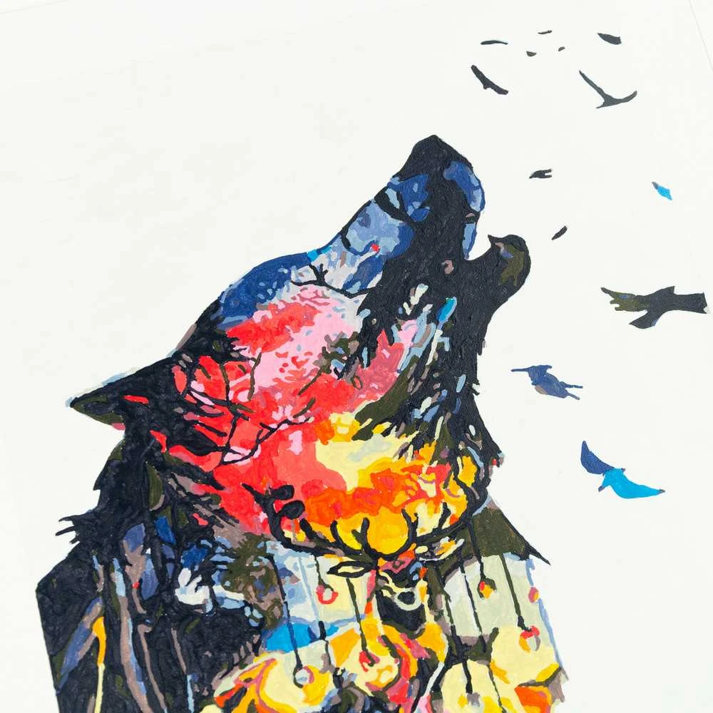 Tapybos pagal skaičius rinkinys "Vilkas", 30x40 cm