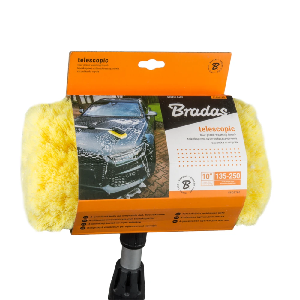 Teleskopinis automobilio plovimo šepetys su vožtuvu Bradas NEW-PROFI, 140-300 cm