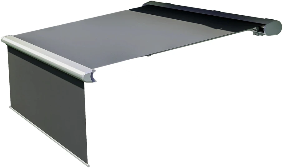 Terasos markizė DELUXE PLUS AUTOMATIC su LED ir jutikliu, 450x300 + 150 cm, Pilkas