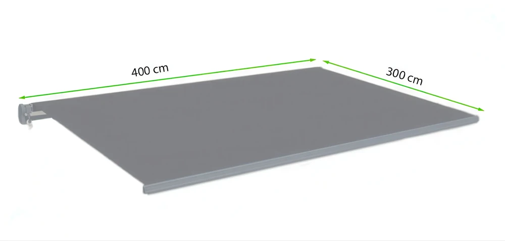 Terasos markizė PREMIUM, 400x300 cm, Pilkas