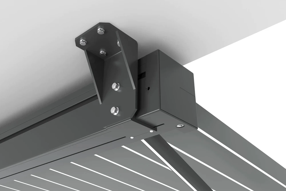 Terasos markizė PRIME AUTOMATIC su LED ir jutikliu, 450x300 cm, Pilkas/Baltas